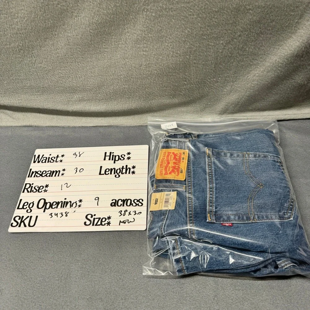 Levi's 505 Jeans Mens 38x30 ACTUAL Regular Fit‎ Blue Denim Classic NEW